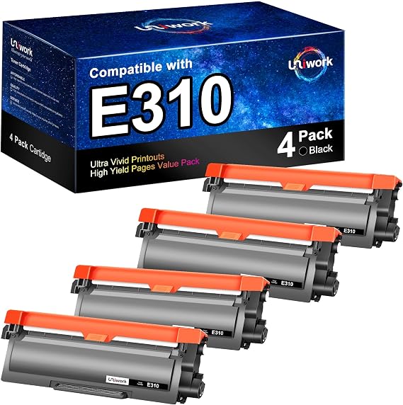 Uniwork Replacement for Dell E310dw Toner Cartridge Compatible E310dw 4Pack