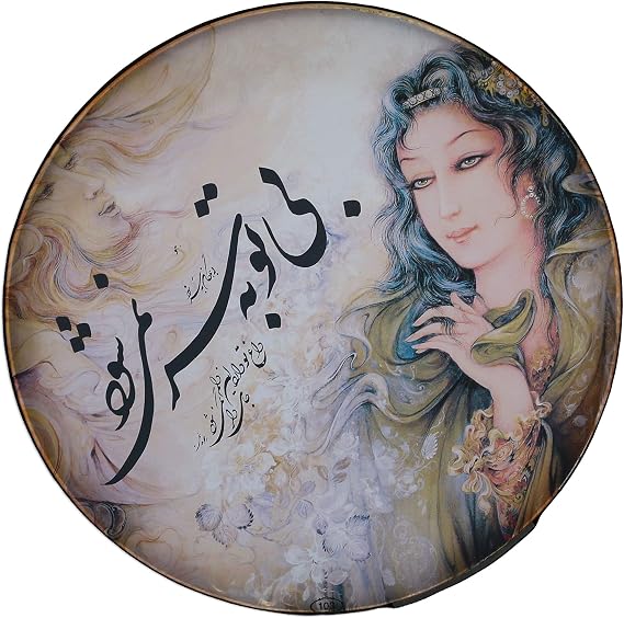 Persian Painting Daf, Deff, Def, Erbane, Bendir with Soft Case