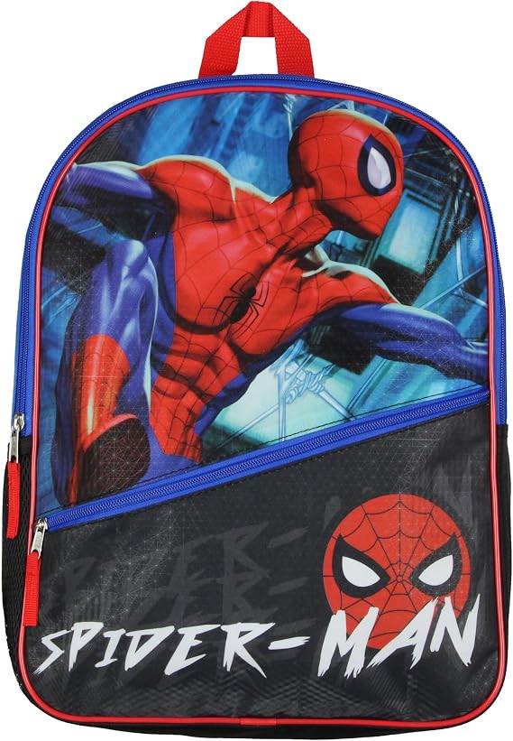Marvel Spiderman Web Shooting Stance 16" Two Panel School Travel Backpack