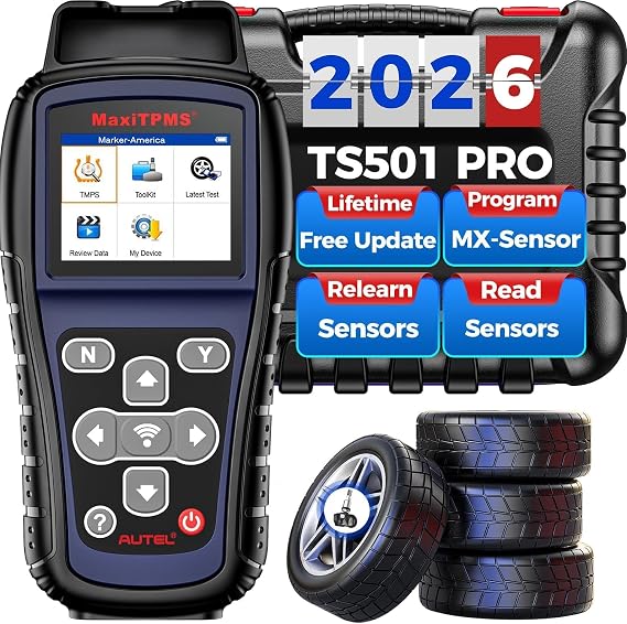 Autel MaxiTPMS TS501 PRO TPMS Programming Tool, Same as TS508, 2026 TPMS Relearn Tool Newer of TS501 TS408S TS408, Activate Relearn 99% Sensors, Program MX-Sensors, Read Clear DTCs, TPMS Diagnostic
