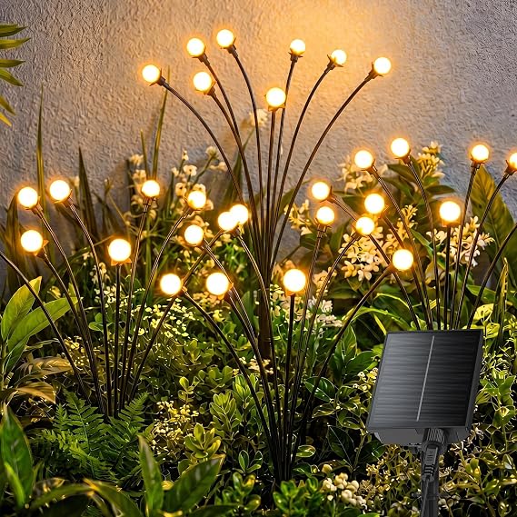 Brightown Solar Lights Outdoor,4Pack 32LED Solar Garden Lights Warm White