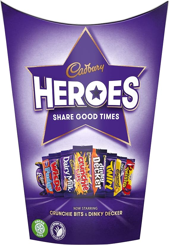 Cadbury Heroes Chocolate Gift Carton 185g. Christmas, Confectionery, Big Night In, Birthday, Easter, Thank you gift, Sharing Chocolate Box, Present OFFICIAL