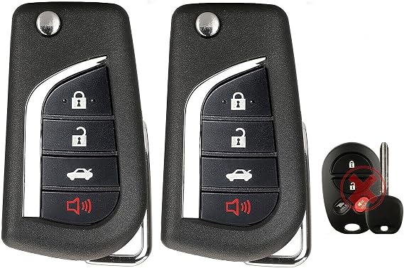 2X New Replacement Transponder Key Remote Compatible with & Fit for Toyota G chip - TOY44G-PT-C1-TOY-09