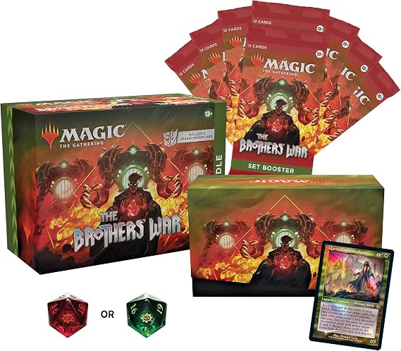 Magic: The Gathering The Brothers War Bundle | Transformers Card, 8 Set Boosters, and Accessories