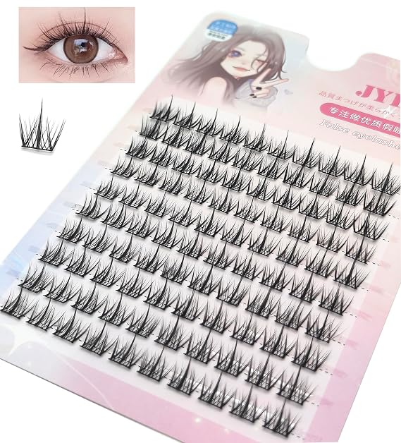 Lazy Women False Eyelash Trilogy Natural Soft Fairy Sandwich Segmented Lashes Single Cluster Self Grafting Novice DIY Lash Extensions (11mm, Trilogy-Pink)