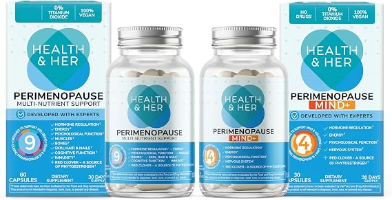 Health & Her Perimenopause & Mind+ Multi-Nutrient and Cognitive Function Support Bundle (1-Month Supply)