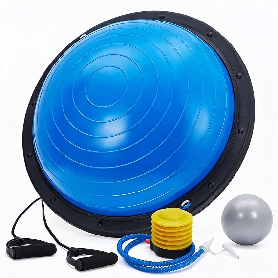 23" Half Balance Ball Trainer, 1600 lbs, with Bands & Pump