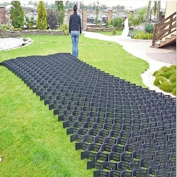 2Inch Geocell Grid, Geogrid Driveway, 3ft/ 6ft/ 10ft/ 13ft/ 20ft/ 23ft/ 26ft/ 30ft Geo Grid Gravel Stabilizer for Driveway Light Truck Parking Lots, Soil Ground Mud Control Grids ( Color : W X L , Siz