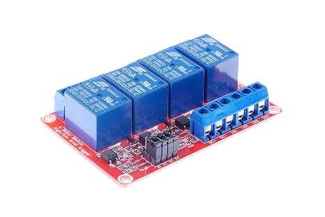 4 Channel Relay Module High Low Level Trigger with Optocoupler Isolation Load DC 30V AC 250V 10A for PLC Automation Equipment Control Industrial Control(DC 5V 10A, 4-Channel)