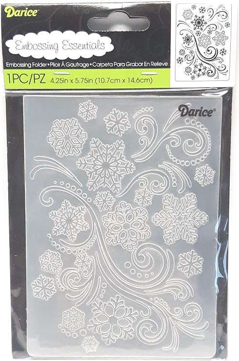 Darice Embossing Folder, 4.25 by 5.75-Inch, Snowflake Swirl Design - Pack of 1