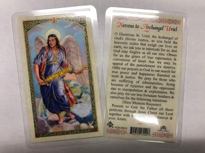 St. Francis Imports Holy Prayer Cards for The Novena to Archangel Uriel in English Set of 2 HC9-535E, Multi