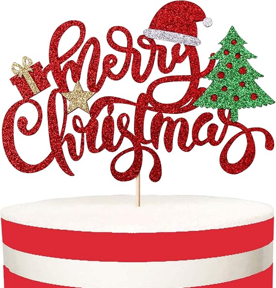 Santa's Christmas Tree Cake Topper - Children's Party Decorations