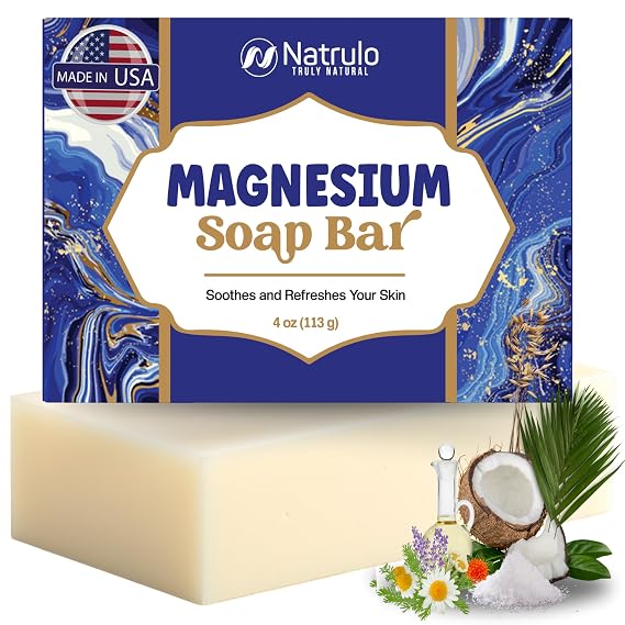 Dead Sea Magnesium Soap Bar Deep Cleansing, Moisturizing Body Soap for Dry Itchy and All Skin Types Shower Soap Soothes Muscles and Joints All-Natural Exfoliating Face and Body Wash Made in USA