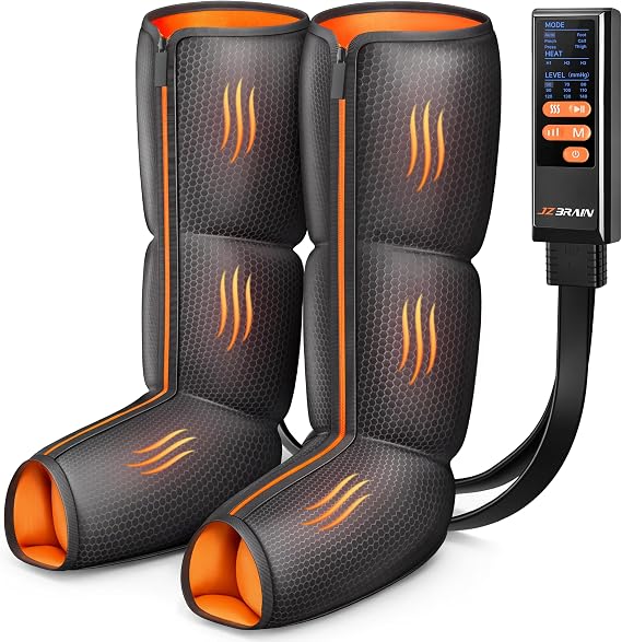JZBRAIN Air Compression Leg Massager with Heat for Circulation, Pain Relief