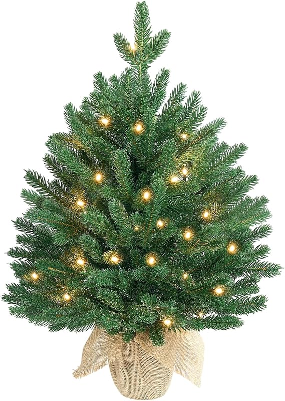 ELYKEN 22'' Mini Christmas Tree with LED Lights
