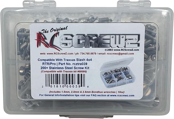TRA039 - Compatible with Traxxas Slash 4x4 Stainless Steel Screw Kit