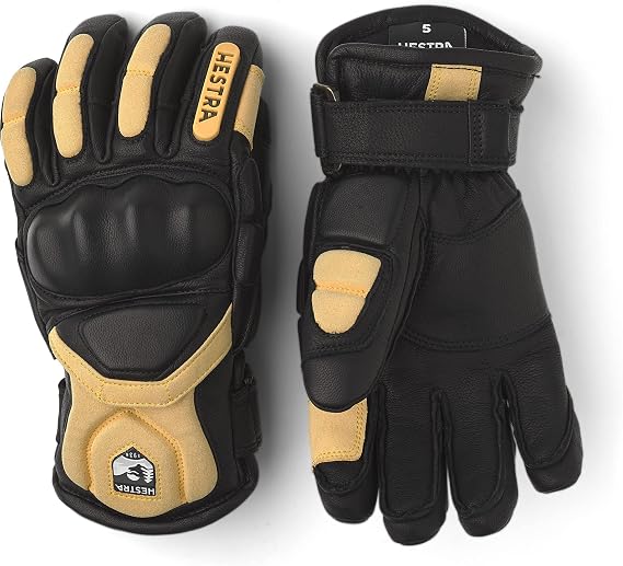 Hestra Impact Racing Junior Leather Glove (Youth 4-13yrs) | Insulated Protective Kids Gloves for Skiing, Racing, Snowboarding & Winter Sports