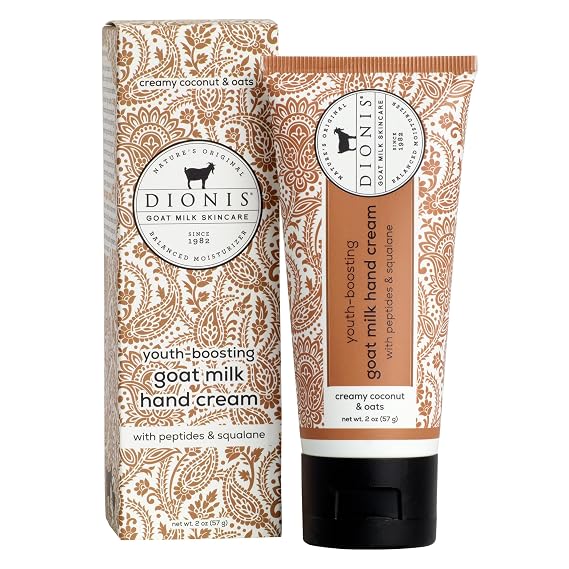 Dionis Goat Milk Youth Boosting Hand Cream, Creamy Coconut & Oats, 2 oz