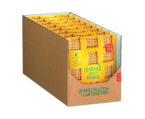 LEIBNIZ Minis Gluten and Lactose Free Pack of 8 Gluten Free & Lactose Free Butter Biscuits Bulk Pack as Stock or for Sale (8 x 100 g)