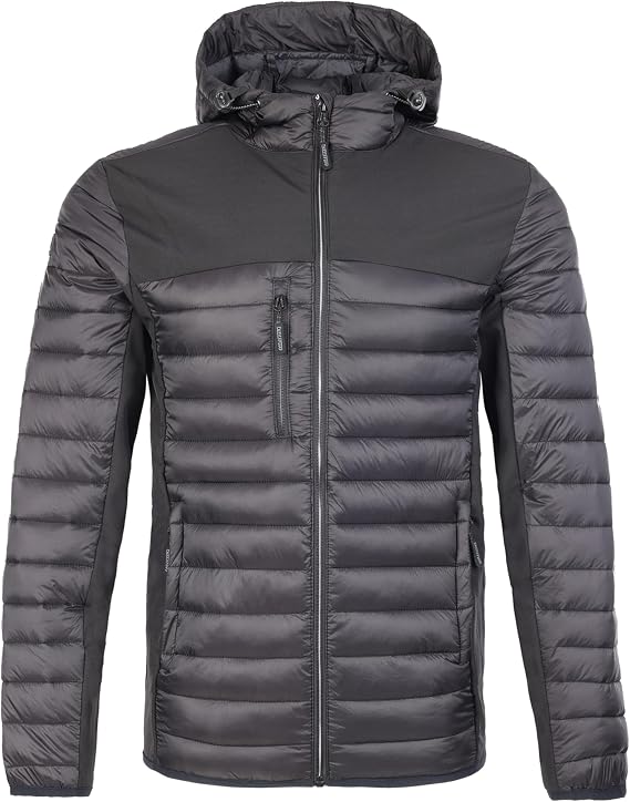 TuffStuff - Hatton Jacket - Water Resistant & Windproof - Features an Adjustable Hood, Zipped Chest & Side Pockets - Softshell Panelling - Winter Jackets for Men