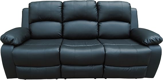 Lifestyle Furniture Utica Reclining Sofa, Black