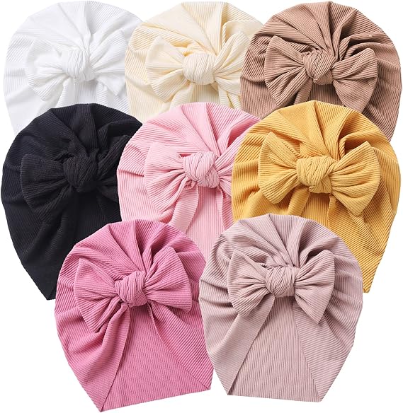 Baby Turban Big Hair Bow Baby Hat Baby Girl Soft Beanie Cap Newborn Infant Toddler Kid Headwrap