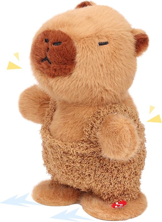 Easfan Interactive Talking Capybara Stuffed Animal Repeats What You Say 9"