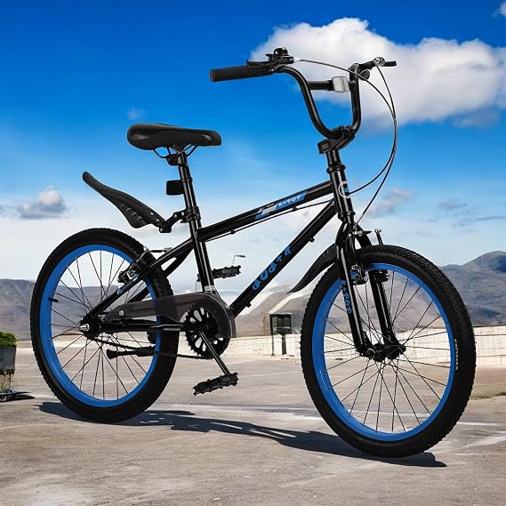 Freestyle BMX Bikes, 20/24 inch Kids Mountain Bike, Steel Frame/Adjustable Ergonomic, Single Speed Bicycles for Boys, Outdoor Cycling Bike Road Bicycle Mountain Bike, Multiple Colors