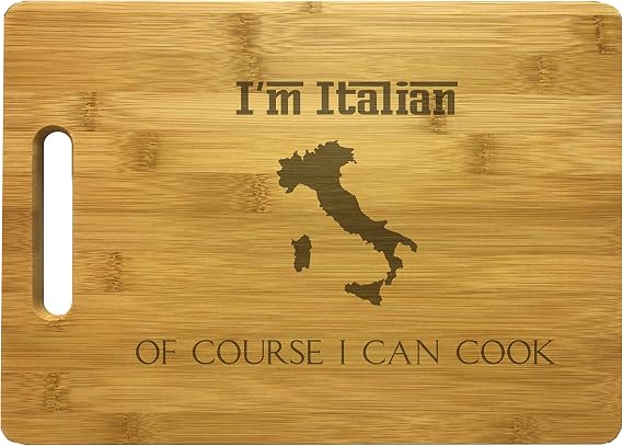 Italy Cutting Board I'm Italian Of Course I Can Cook Engraved Natural Wood
