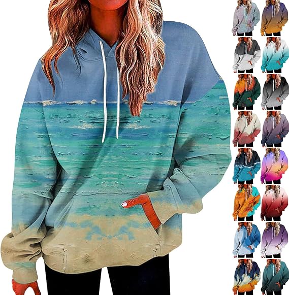 slqdgmryz Oversized Hoodies for Women Plus Size Graphic Hoodie Loose Preppy Sweatshirt with Pocket Womens Pullover