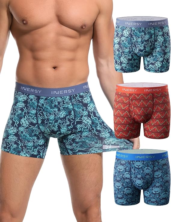 INNERSY Boxer Shorts Men Mesh Underwear with Fly Opening Underpants 3 Pack