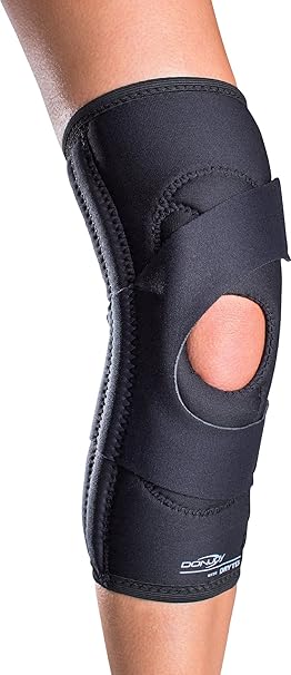 DonJoy Lateral J Knee Brace with Hinges Supports Patella Tracking, Dislocation, Misalignment & Chondromalacia Drytex Material - Right Leg, Small