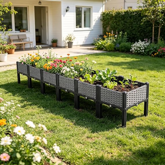 Raised Beds for Garden with Legs & Self-Watering,Large Elevated Planter Box