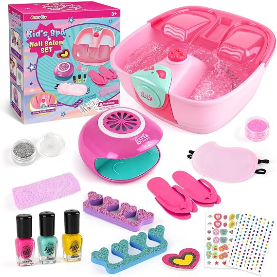 Auntyfey Kids Spa Day Kit For Girls, Spa Kit For Girls Ages 6-8-10-12