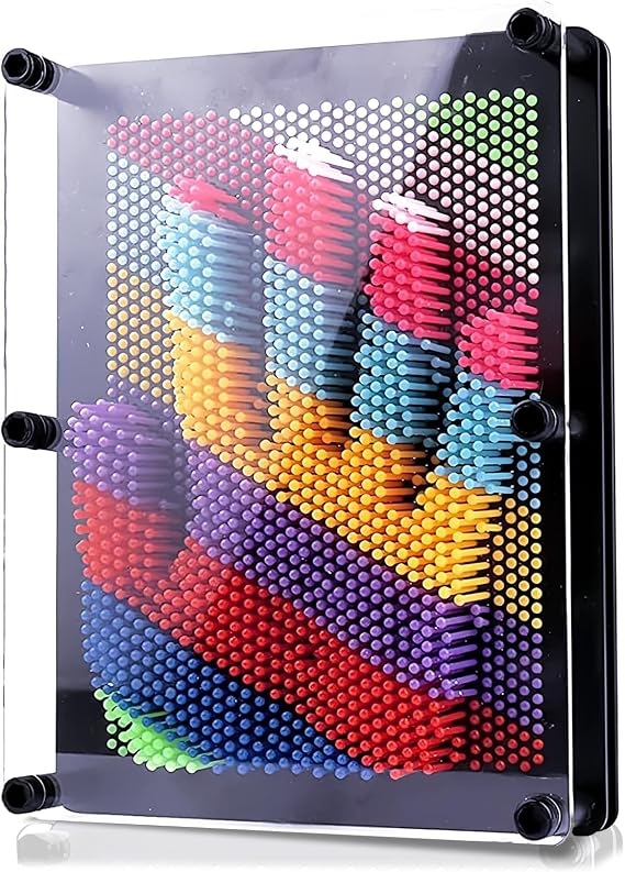 Rainbow Pin Art Impression Toy Large,13x18cm 3D Pin Art Board Toy Fun Desk Toys Sculpture Gadget,Cool Stuff for bedrooms,Stocking Fillers Cool Presents for Teenage 7 -16 Year Olds Girls/Boys Gifts