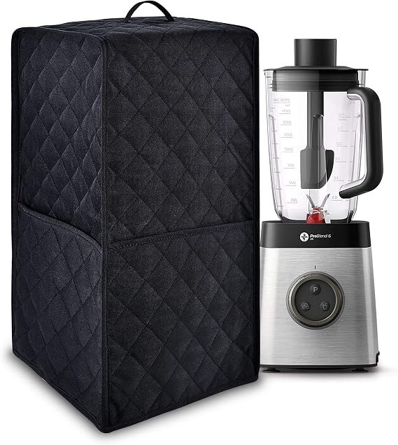 Kitchen Blender Dust Cover,Blender Covers Compatible with Ninja Foodi Blender,Blender Covers For kitchen Appliance Covers,Blender Cover with Accessory Pocket. (Black)