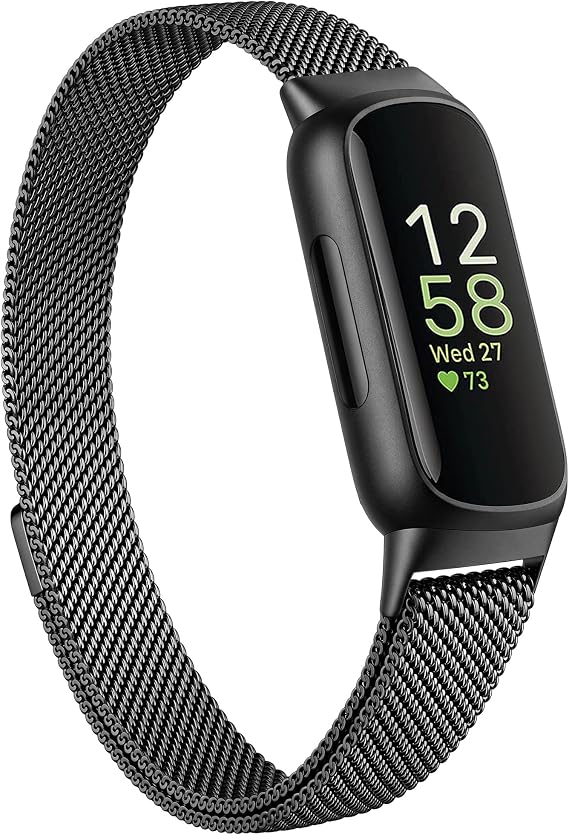 JKDメタルバンド Fitbit Inspire 3 レディースメンズ用バンド ソフトステンレススチールバンド メッシュループストラップ 交換用磁気リストバンドアクセサリー Fitbit Inspire 3 フィットネストラッカー用