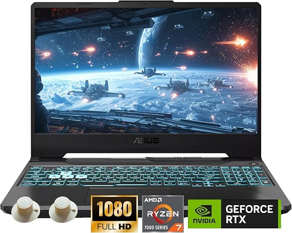 ASUS TUF A15 Gaming Laptop, AMD Ryzen 7 7435HS Processor, NVIDIA GeForce RTX 3050, 15.6 inch Full HD Display, 16GB DDR5 RAM, 1TB SSD, Backlit Keyboard, Windows 11 Home, Wi-Fi, Alpacatec Accessory