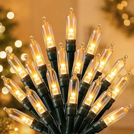 75 Feet 200 LED Christmas Lights, Clear Christmas Tree Lights, Warm White