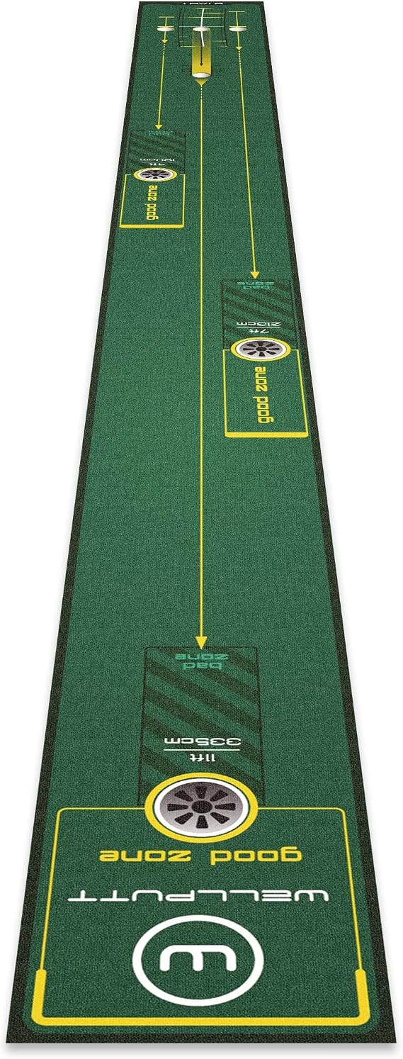 Wellputt Start 2.0 Golf Putting Mat 13ft Indoor Putting Training Mat with Alignment Guides