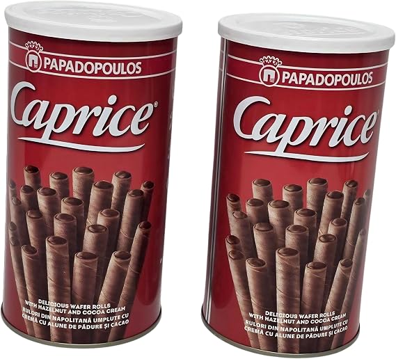 Hazelnut & Cocoa Cream Filled Wafer Rolls 300g | Crisp Rolled Wafer Biscuits with 63% Cream Filling | Tea Coffee Sharing Sweet Treat Set of 2