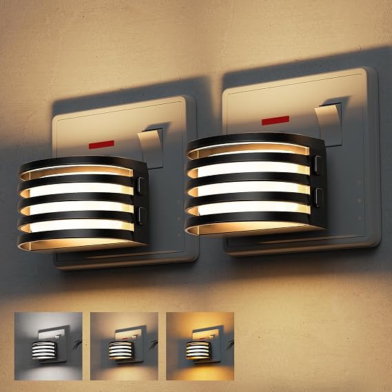 LOHAS-LED Night Light Plug in Wall, Dusk to Dawn Sensor Amber-3000K-5000K [Energy Class F]