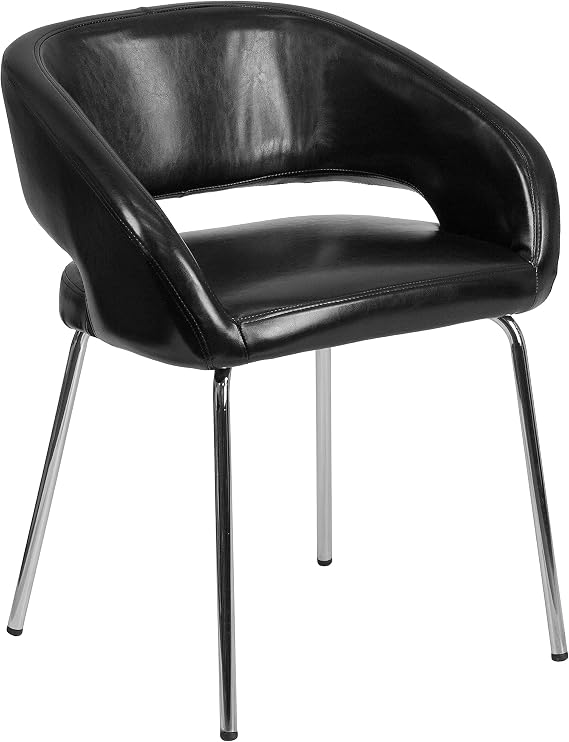 Flash Furniture LeatherSoft Reception Chair, Black