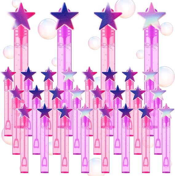 EYxsaxenk Star Mini Bubble Wands Bulk Purple Pink Gradient Bubbles Sticks