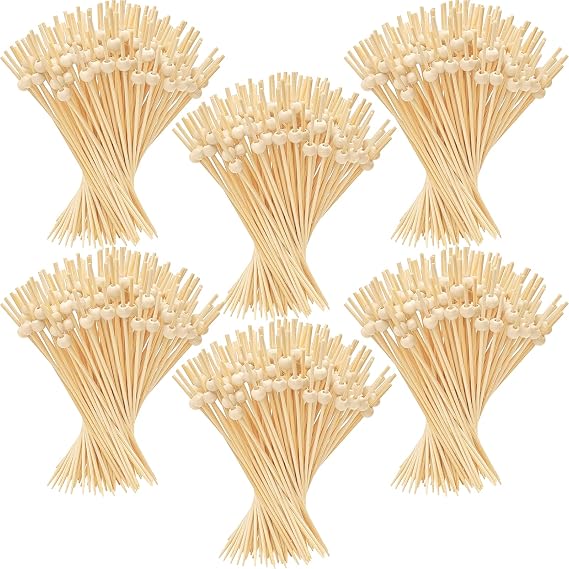 1000 Pieces Cocktail Picks, 4.7 Inch Wooden Fancy Toothpicks for Appetizers food Drinks, Decorative Long Appetizer Skewers Food Picks for Charcuterie Boards Accessories Party Supplies