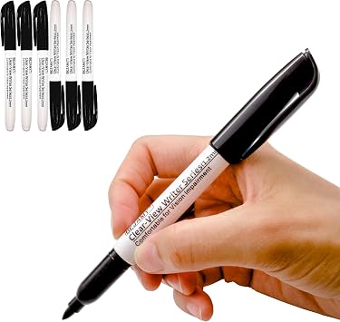 (Bullet Tip-1.2mm, PACK of 6, Black Water-Based ink) Clear-View Writer Bold Writing Pen, Low Vision Assistive Writing Tool for Visual Impairment,Odorless,Non-Toxic,No Oil,Alcohol Free
