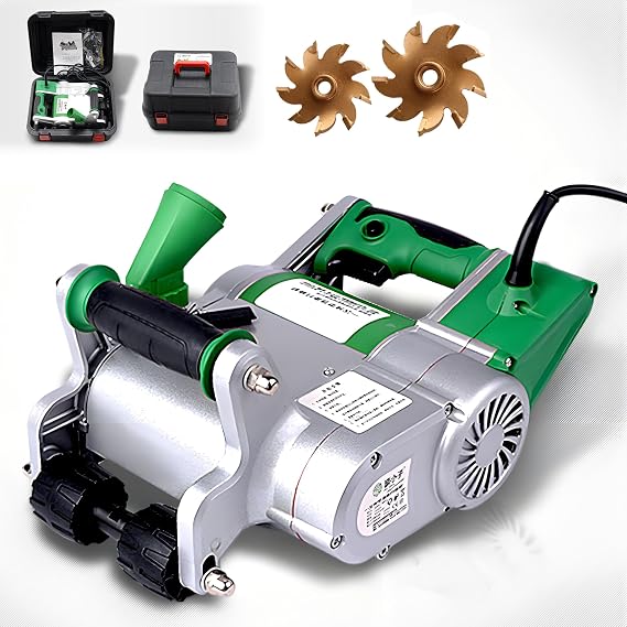 Wall Groove Cutting Machine, 1100W Electric Concrete Saw Handheld Wall Chaser Brick Cement Slotting Machine Red Brick Notcher Groover 2000R/MIN 220V