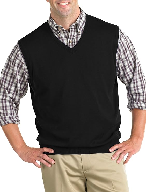 Harbor Bay by DXL Men's Big and Tall V-Neck Sweater Vest