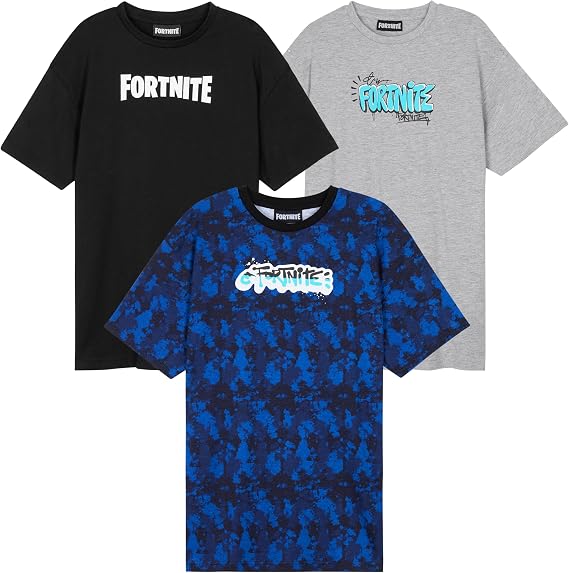 Pokemon | Minecraft | Fortnite Boys T-Shirts, Multipack Crew Neck Half-Sleeve Tee Tops, Soft Summer Boys Clothing, Gamer Gift