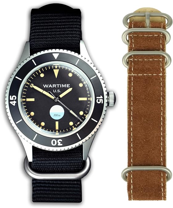WTI WORLD TIME INTERNATIONAL Wartime | TR-900 Military Aviator Watch Tribute to The 1960 UDT Navy Seal Teams Watch, Vintage Tactical Design with Modern Precision and Durability